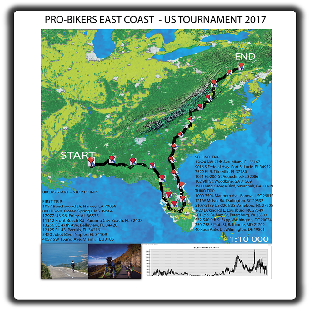 Pro-bikers EastCoast Tournament 2017 Map